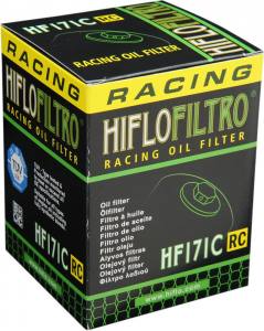 HIFLOFILTRO Ölfilter Schraubkartusche  RACING mit Nuss und Bohrung für Sicherungsdraht CHROME HF171CRC