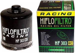 HIFLOFILTRO Ölfilter Schraubkartusche  RACING mit Nuss und Bohrung für Sicherungsdraht schwarz HF303RC